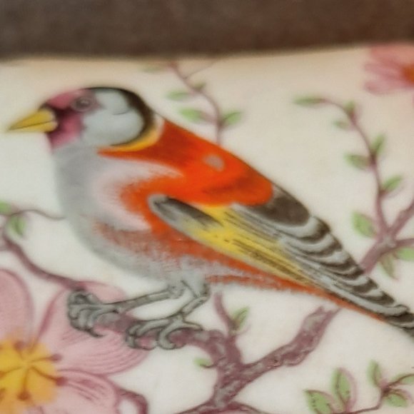 Exotic Bird w/Cherry Blossoms Trinket Box with Lid Made in Portugal - Picture 4 of 9